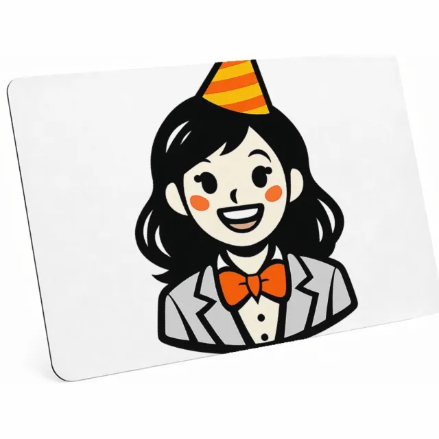 Mr Cadeautjes MDF magnetische fotolijst 28 x 19 - design Vrolijke, nette cartoonfiguur met feestelijke accessoire en | cadeau Wit