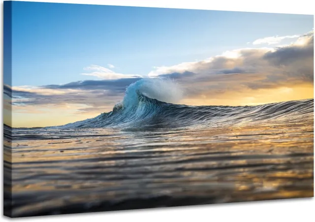karo-art Schilderij - Prachtige Surf Golf, 2 maten, premium print Multikleur