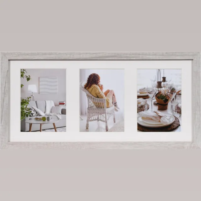 Henzo Fotolijst - Henzo - Modern Gallery - Collagelijst voor 3 foto's - Fotomaat 13x18 cm - Wit