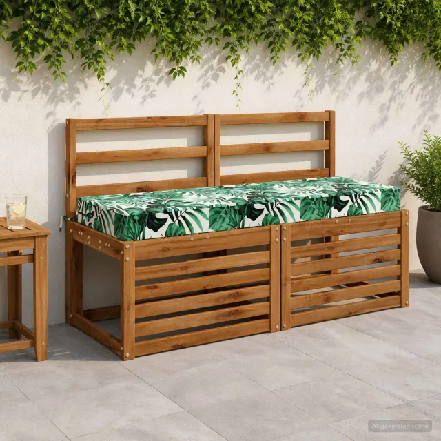 vidaXL Rugkussen SOEST 100% Polyester Bladpatroon 120 x 40 x 10 cm Groen