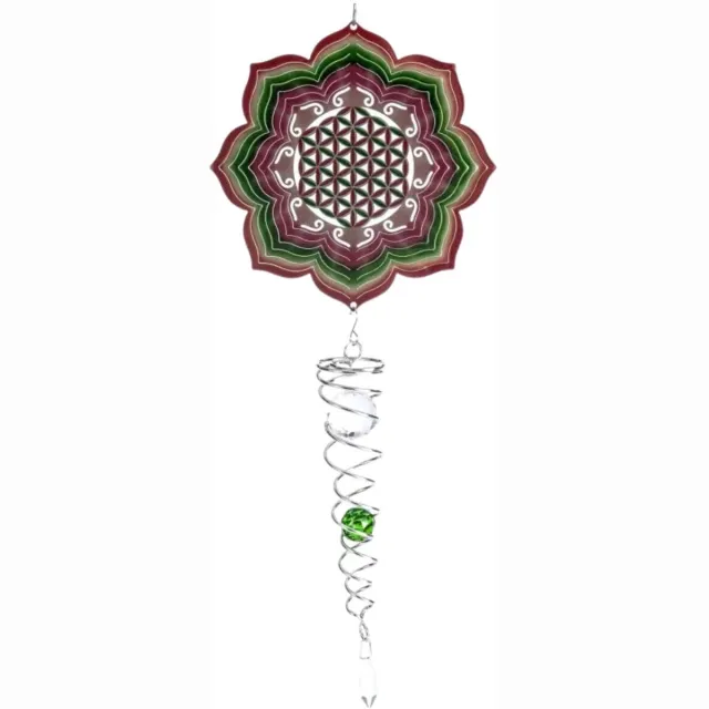 Spin Art/Cooking Vinyl Windspinner, Spin Art, Flower Of Life Artist Crystal Tail, ACTFOL, totale lengte 60cm Multicolor