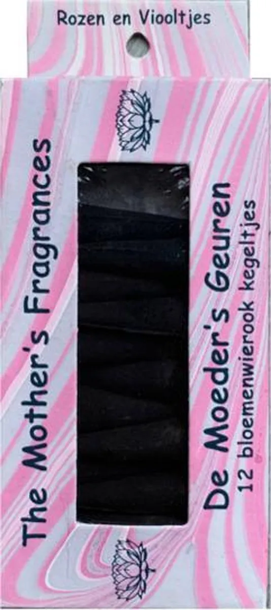 De Moeder's Geuren Wierook Rozen en Viooltjes - 12 Bloemenwierook Kegeltjes - De Moeder's Geuren
