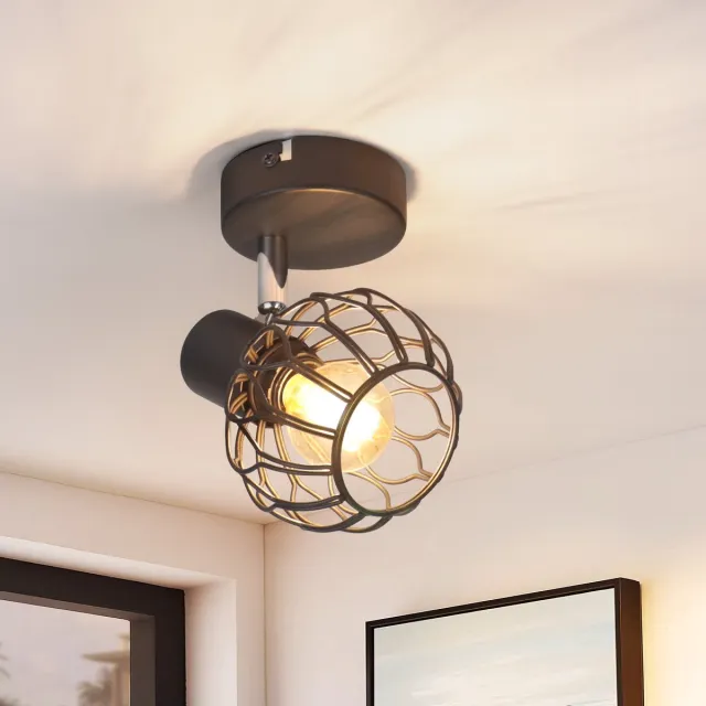 NETTLIFE LED Plafondspot 2-Flammig Zwart - E14 Metalen Deckenlampe | 350° Draaibaar & Schwenkbaar | Moderne Plafondlamp voor Gang, Keuken & Hal | Zonder Lampen