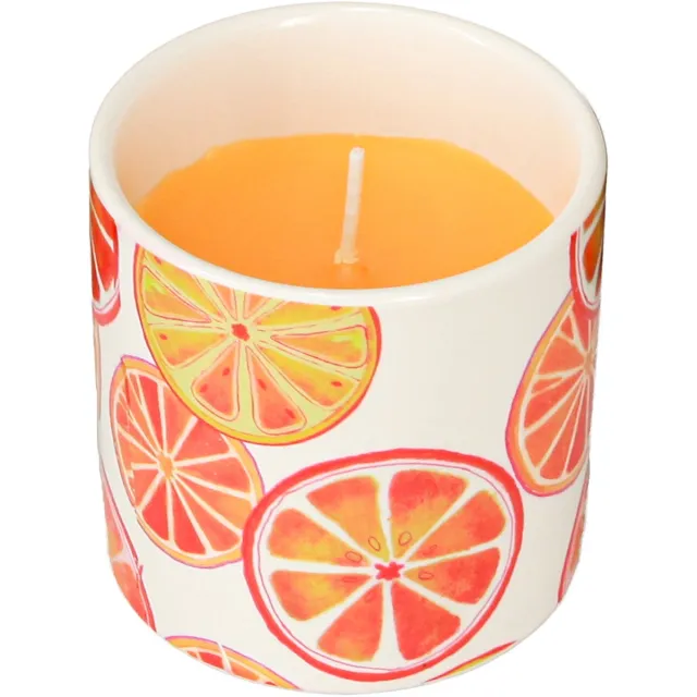 Kaemingk Kaarsen Buiten Keramiek Pot Citronella Fruit H7cm 3st wit