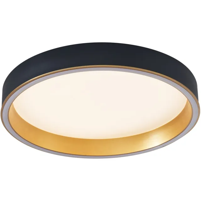 QAZQA ingo - Design LED Plafondlamp - 1 lichts - Ø 40 cm - Zwart Goud - Woonkamer | Slaapkamer | Keuken