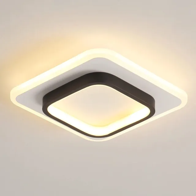 Goeco Plafondlicht-LED-21W-3000K-24CM-Zwart+Wit-Wit heet