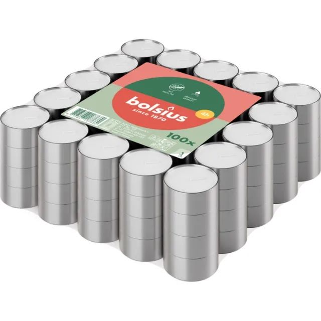 Bolsius Theelichten - 100 stuks per verpakking - Brickpack Wit