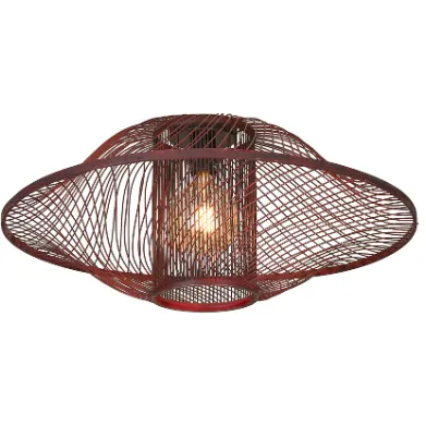 Good&Mojo Plafondlamp Maui bamboe/kap ø70xh.30cm burgundy Rood