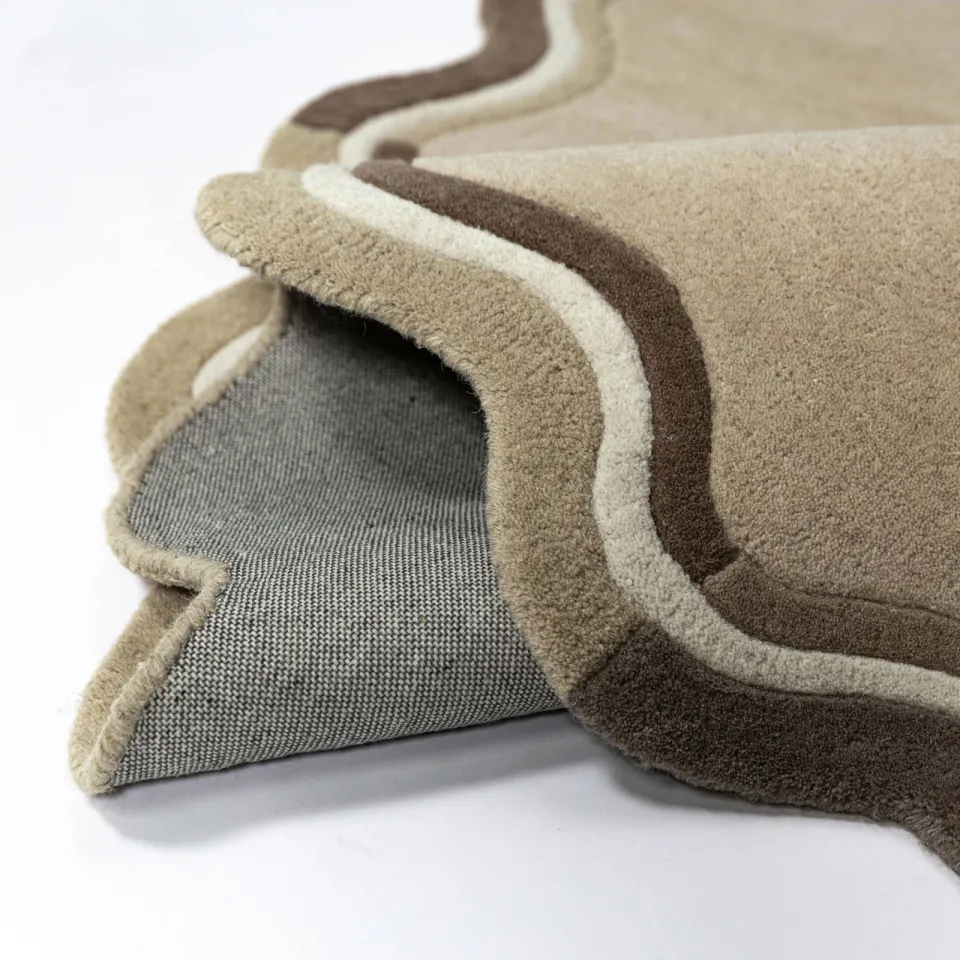 Flair Rugs Leo Scallop Border vloerkleed taupe, foto 5