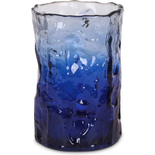 Gert Snel Vaas/windlicht glas blauw 20x14
