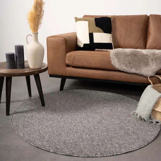 Tapeso Rond vloerkleed - Lush grijs 160