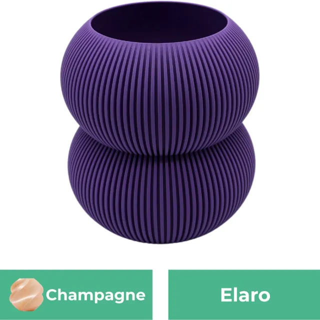 Lovora Elaro moderne vaas – Decoratieve vaas - Champagne - 3d geprinte vaas – geschikt voor droogbloemen - 34CM