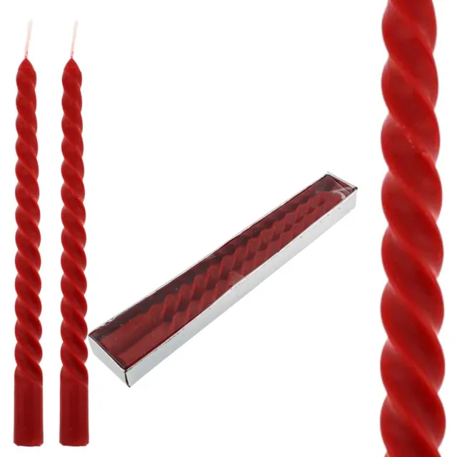 BukkitBow Dinerkaarsen - Tafelkaarsen - Gedraaide Kaarsen - Set van 2 - 20 cm - 5–8 uur Diverse kleuren