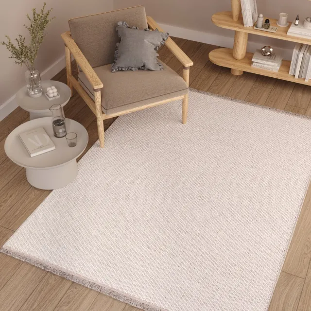 Tapiso Agra Vloerkleed Beige Hoogpolig Shaggy Zacht Tapijt Maat- 80x150