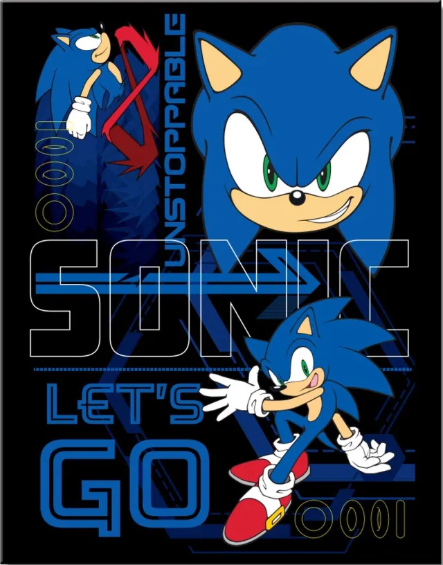 Desperate Enterprises Sonic Let's Go Metalen wandbord 31,5 x 40,5 cm. meerkleurig