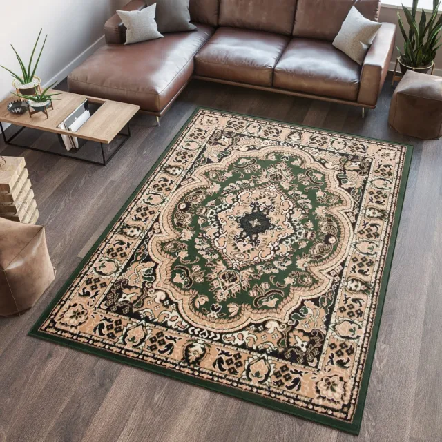Tapiso Atlas PP Vloerkleed Beige Groen Oosters Woonkamer Tapijt Maat- 160x230 Beige Groen 3