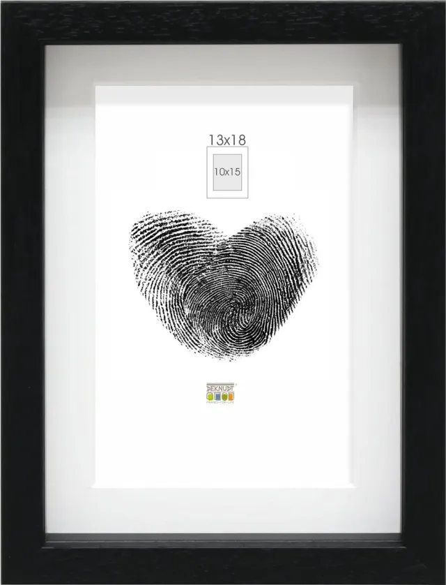 Deknudt Frames Fotolijst - zwart met passe-partout - 10x15 / 13x18 cm