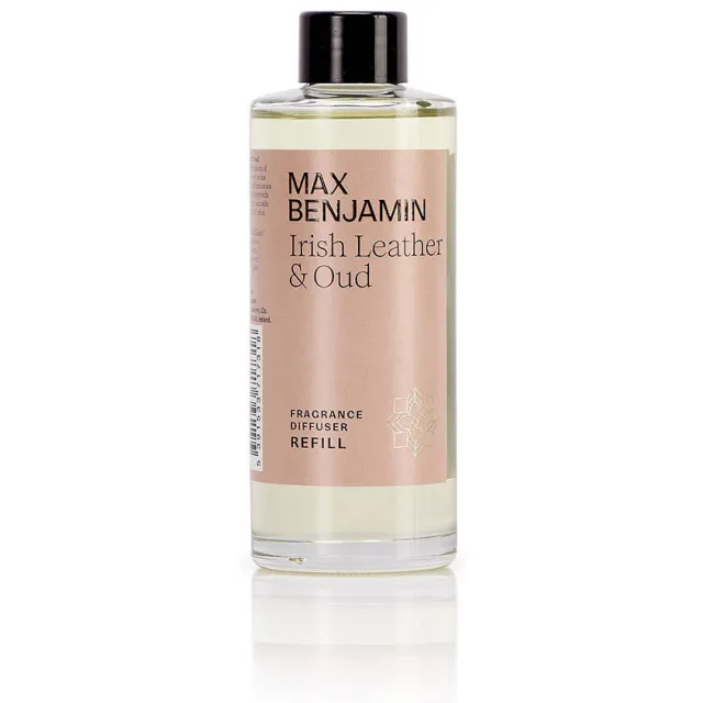 Max Benjamin geurstokjes Refill - Irish Leather & Oud - 150 ml oudroze