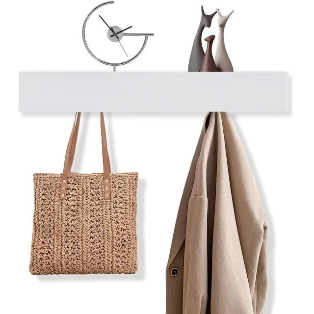 Ibenzoa Wandgarderobe met Verborgen Haken en Plank voor Diverse Ruimtes wit