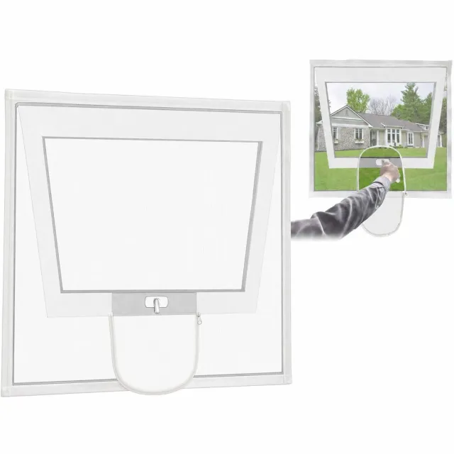 VHV Insectenhor Raam 120 x 120 cm - Verstelbaar Glasvezel Horrengaas met Ritsopening - Zelfklevend voor Raam Wit