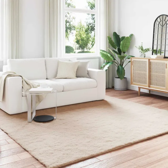 vidaXL Antislip vloerkleed van imitatie konijnenbont OLITE Taupe, foto 2