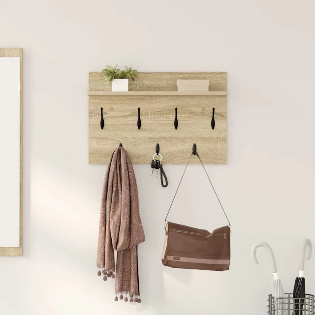 vidaXL Wandgemonteerde kapstok Sonoma Eiken 80 x 40 x 12 cm Bruin