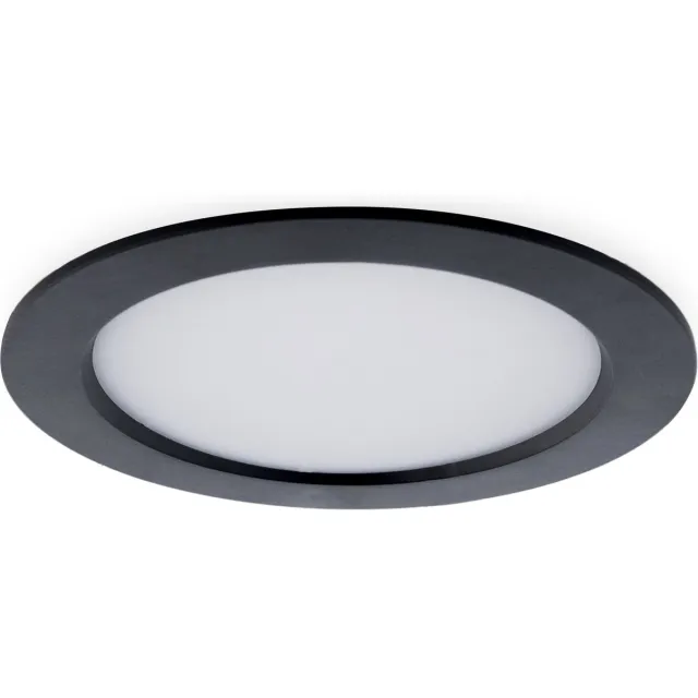 Groenovatie LED Paneel Plafondlamp 15W - Rond - ⌀ 17 cm - Warm Wit - Inbouw - Zwart