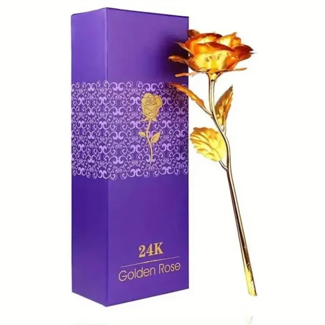 Luxueux 24K gouden roos | Incl. Certificaat | Cadeautip | Uniek + Gratis cadeau verpakking | Liefdescadeau | Trouwdag I Valentijn goudkleurig