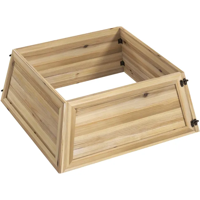 Lunpog Kerstboomrok 65 x 65 cm - Kerstboommand van dennenhout Natuurlijk hout