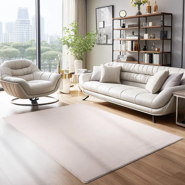 Muratap Sky Soft Uni Basic - Vloerkleed - Laagpolig - Effen Kleur - Beige - Woonkamer Tapijt - Anti-Slip Rug- 80x150 CM