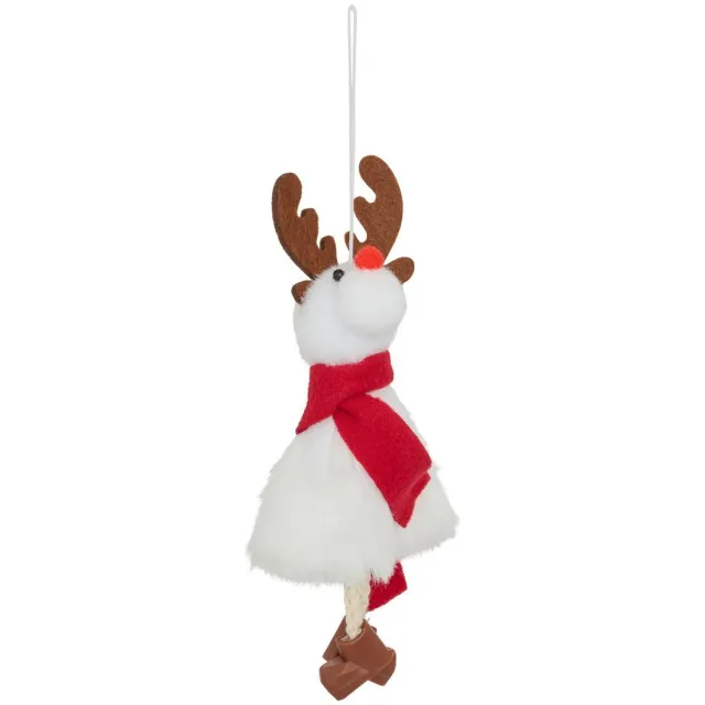 Feeric lights & Christmas Hangversiering in de vorm van een kerstboomfiguurtje met een rode stoffen sjaal, 19 cm modèle d