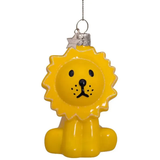 Vondels kerstornament glas Nijntje leeuw H8cm Goud