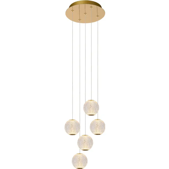 Lucide CINTRA - Hanglamp - Ø 32 cm - LED Dimb. - 5x4,7W 2700K - Transparant