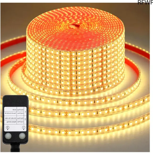RFWR Ultralange LED-strip 20 m met 2400 LEDs - Dimbare en waterdichte verlichting voor binnen en buiten warmwit
