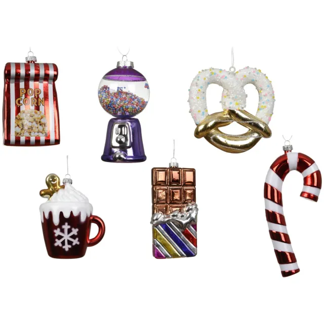 Decoris kerstornamenten box - snoep Multi