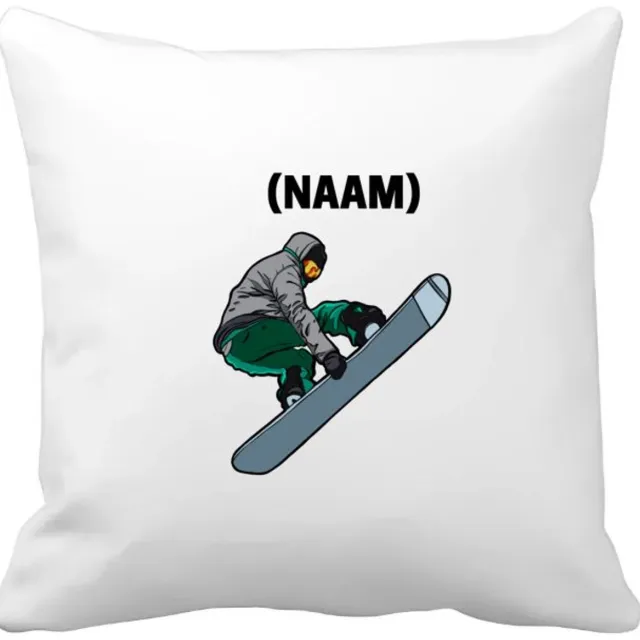 Akyol snowboard met eigen naam Kussen hoes - Snowboarden - snowboarders - wintersport - 40 bij 40 cm Multicolor