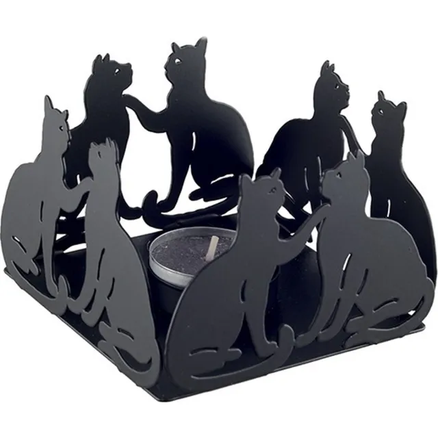 Aulica Waxinehouder met Katten Design – Speels en Sfeervol zwart