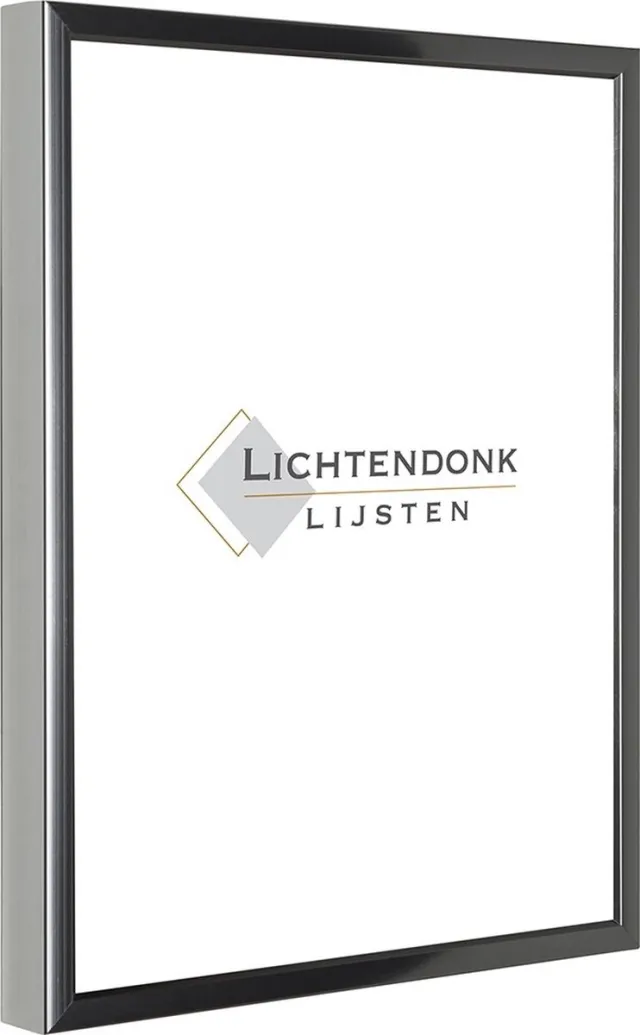 Lichtendonk Aluminium Wissellijst 15 x 20 Chrome Antraciet (glans) - UV Werend Helder Acrylite - Museum kwaliteit