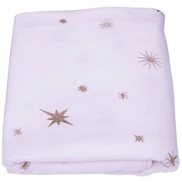 Vondels Geborduurd tafelkleed sterren overal ecru 240cm x 140cm