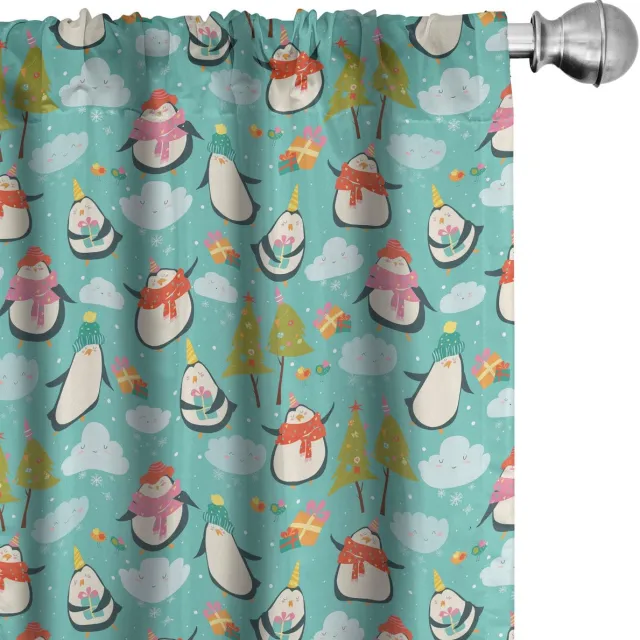 ABAKUHAUS Gordijnen 2x75x175 cm – Microvezel, Seafoam Multicolor