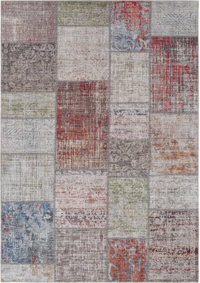 Vercai Rugs Fenix Collectie - Laagpolig Vloerkleed - Modern Tapijt met Vintage Ontwerp - Chenille Rood