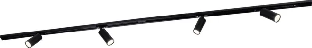 LEDVION LED Railverlichting 2M + 6 Railspots (Zwart - Dimbaar - GU10 Fitting) - 1-Fase