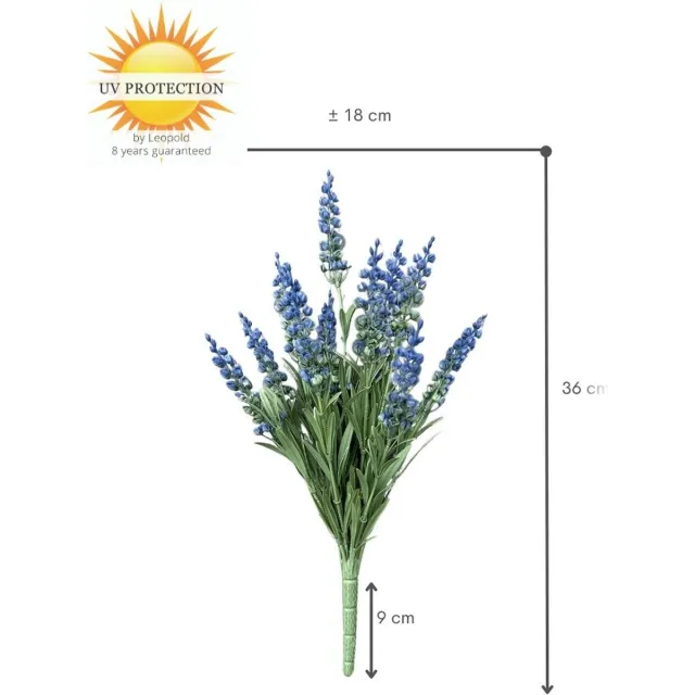 LeopoldFlora Lavendel kunstplant 30cm UV blauw Groen