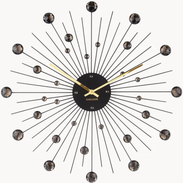 Karlsson Wandklok Sunburst zwart