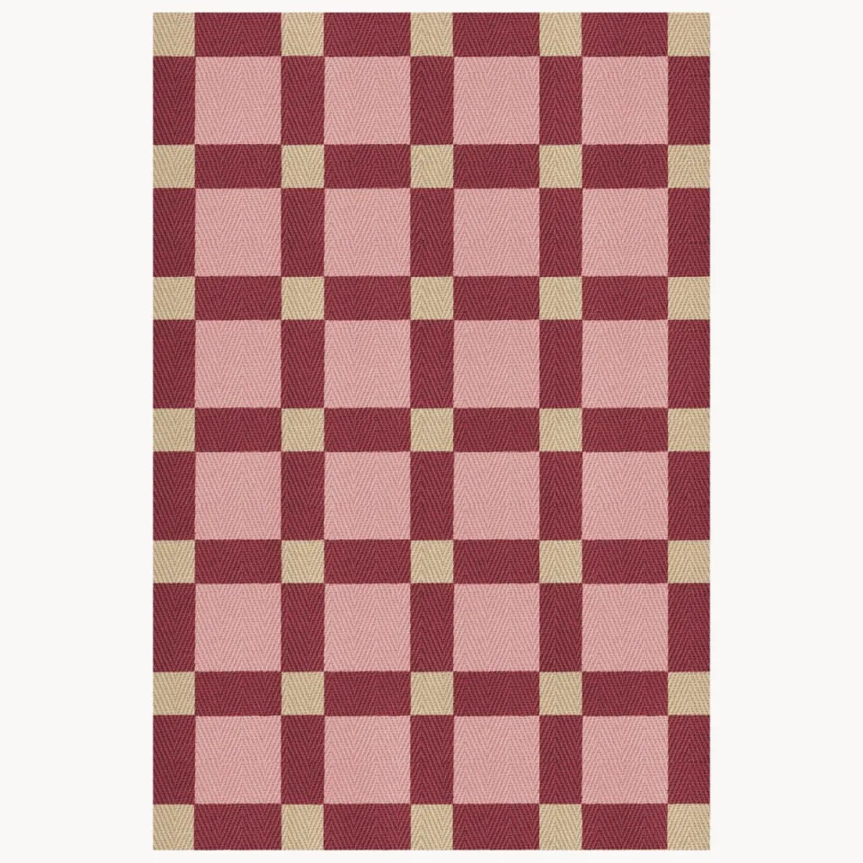 Layered Evelina Kroon Jute Plum Punsch - 140 X 200 cm Rood; Roze; Beige