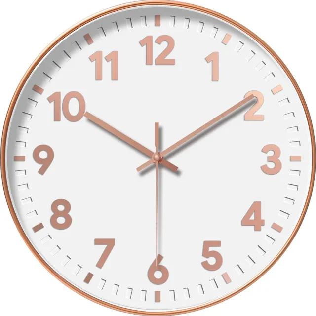 YONO Wandklok Modern - Stille Klok - 30 cm - Rose Gold
