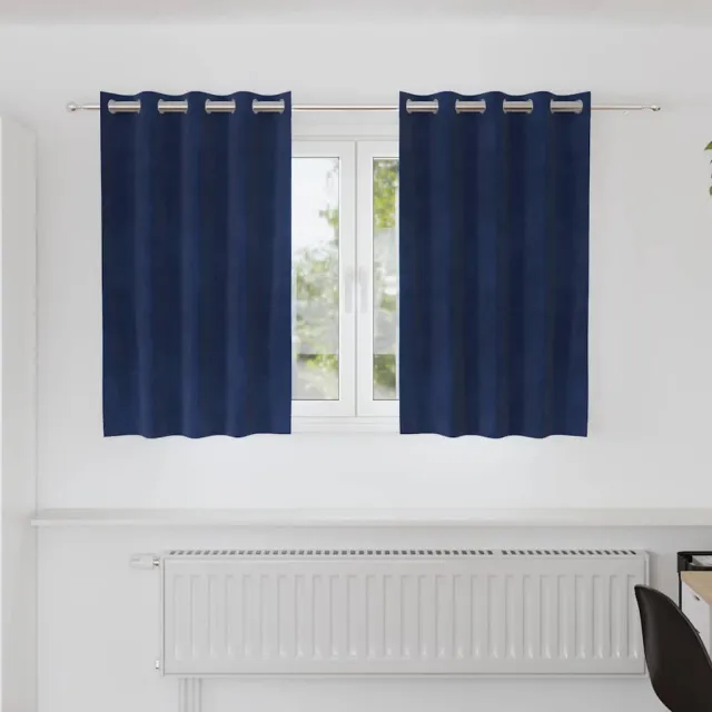 vidaXL Gordijnen 2 st Donkerblauw 140 x 140 cm fluweel blauw