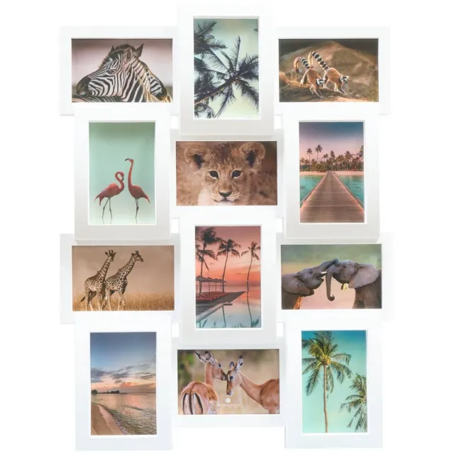 Atmosphera Créateur d'intérieur® Houten fotolijstje voor 12 foto's CALI Blanc