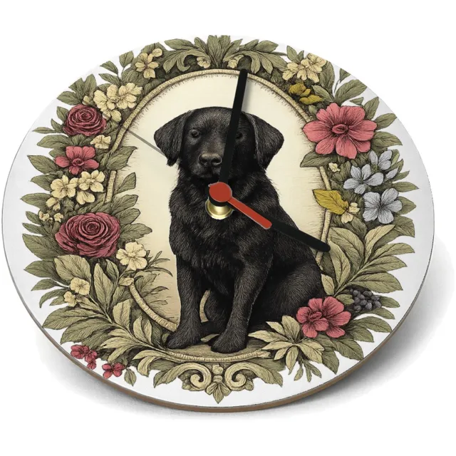 Mr Cadeautjes Klok rond Ø 19 - design Een kat als rustige hoofdfiguur in een decoratief kader van | cadeau Wit