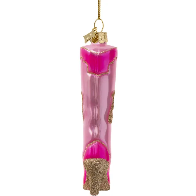 Vondels kerstornament Barbie cowboylaars roze